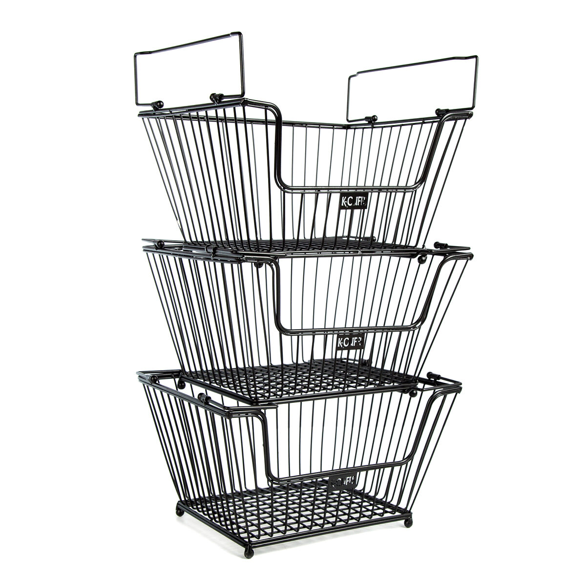 4 Pack Deep Freezer Organizer Bins Stackable Wire Basket for Organizing Metal Wire Storage Baskets for Pantry, Freezer Baskets for Chest Freezer