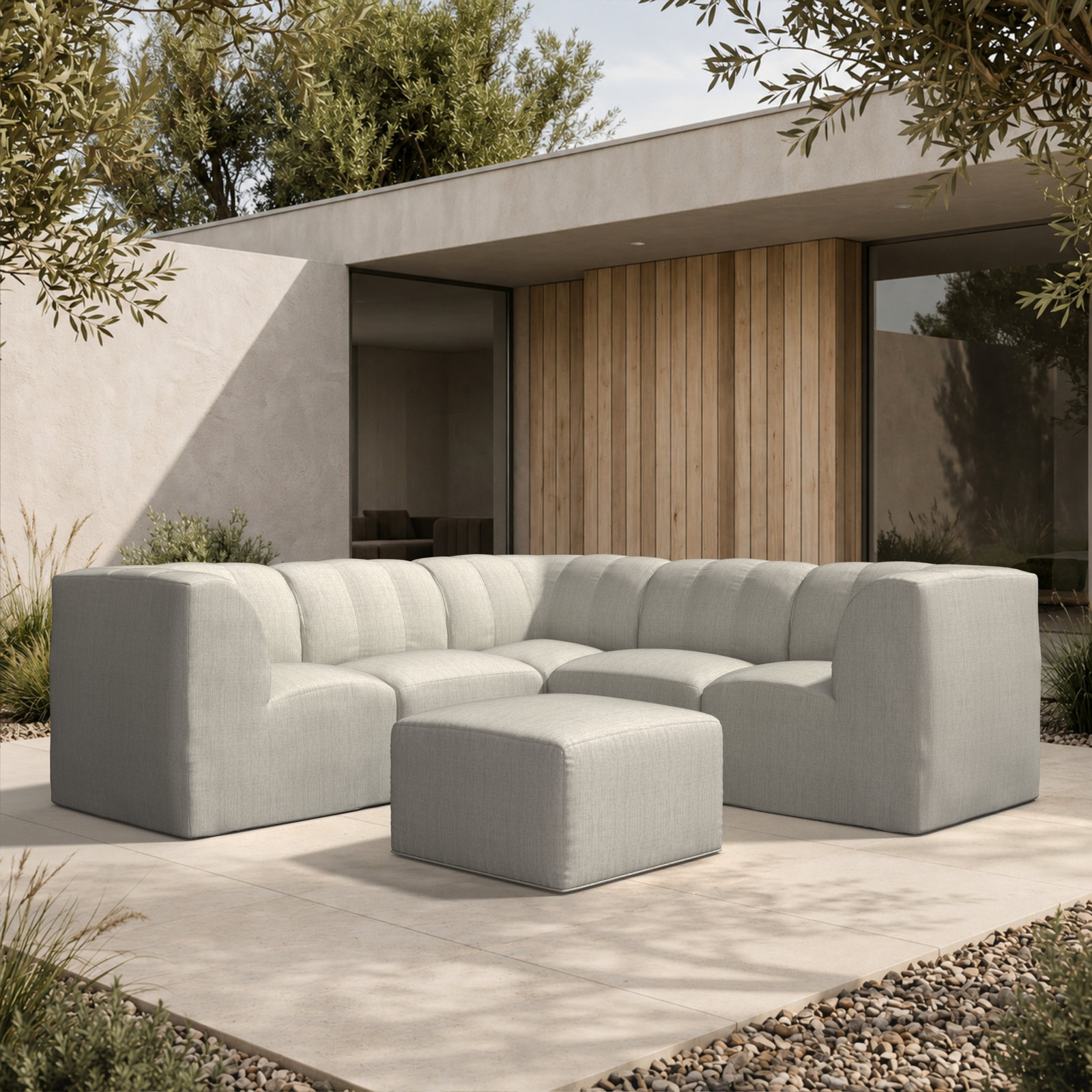 Praia 6-Person Patio Seating Group, Canvas Granite Sunbrella® Canvas