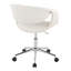 Chaise de travail en métal chromé et similicuir blanc-1902658826