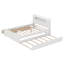 Grand lit plateforme avec rangement en bois avec 2 tiroirs et 1 lit gigogne simple, tête de lit avec rangement à DEL pour enfants adultes-1213323636