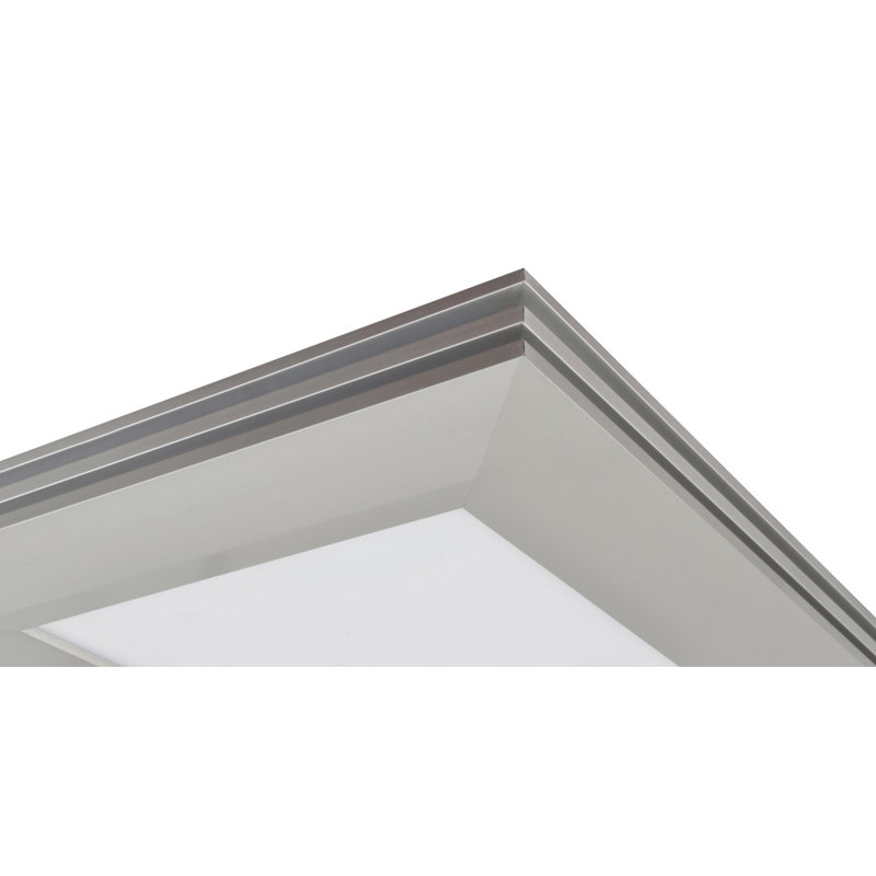 Plafonnier encastré carré simple 15" 1-light Seagraves, Nickel satiné