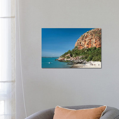 Red Rock Beach Landscape 1 Piece Wrapped Canvas Wall Art