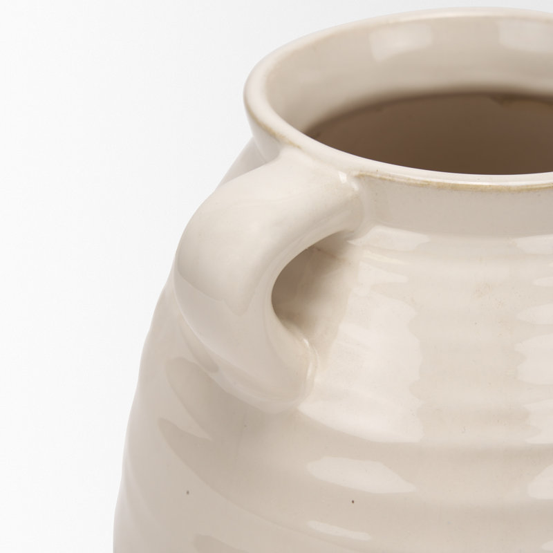 Grand vase en céramique Durtche, Beige, 13.78" H x 9.05" W x 9.05" D