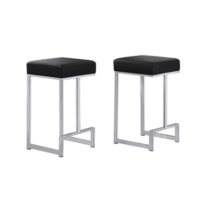 Tabourets de comptoir en métal sans dossier de 25 po de hauteur avec base (ensemble de 2)