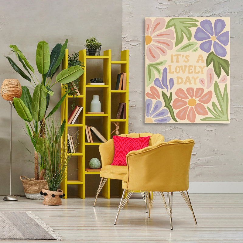 «Lovely Day with Florals», art mural sur toile par Amanda Houston, H 48 po x l 36 po