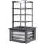 Gray Plant Stands with Solid Wood Detail for Outdoor Space, 17.7 in, Fir Wood and Galvanized