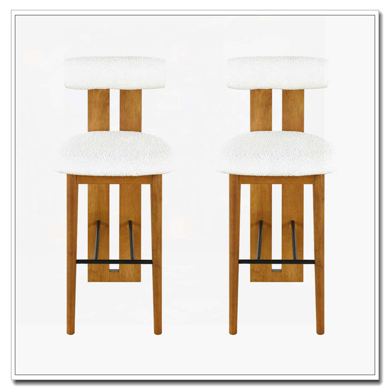 Wood Frame Barstool, White