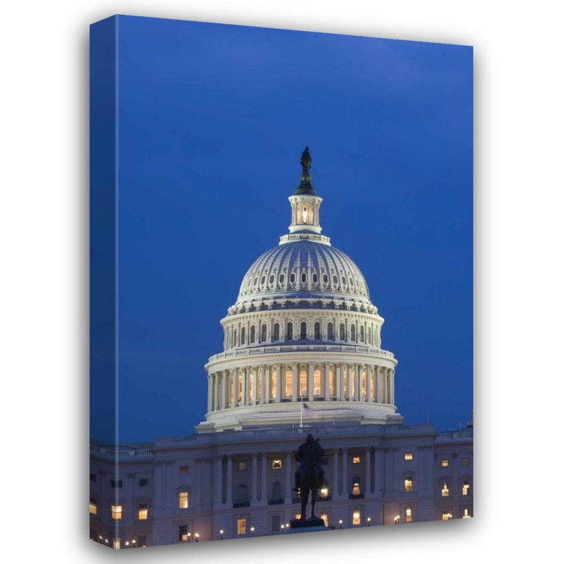 «Latitude Run® Flaherty», art sur toile tendue par la galerie Dennis: Washington DC, le Capitole, H 18 po x l 13 po