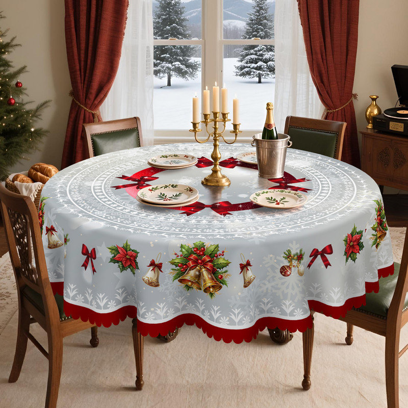 Nappe en polyester de luxe à motif floral lavable