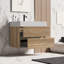 Meuble-lavabo flottant avec tiroirs à fermeture en douceur et lavabo à quartz-844353428