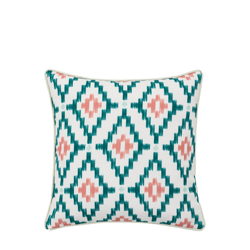 Geometric Square Cushion, Orange
