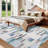 Modern Geometric Machine Washable Rug with Non-Slip Backing Non-Shedding Contemporary Accent Carpet Soft Low Pile Floor Cover for Living Room-1611702452