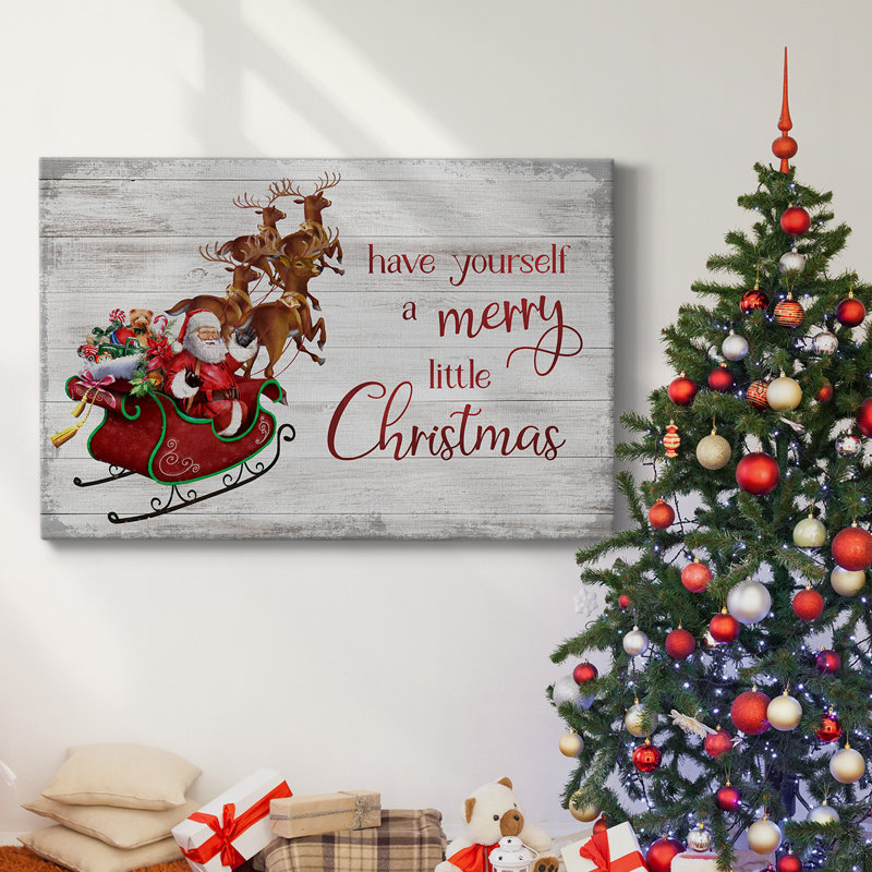 Merry Little Christmas - Toile tendue avec châssis, H 12 po x l 18 po