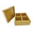 Bamboo Box 7" x 7" x 4" with 4 Cell Removable Partition Storage Condiment Tray with Lid