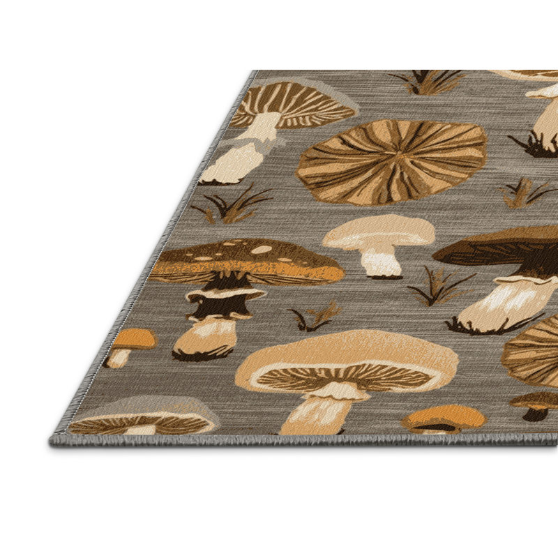 Machine Washable Nature Brown Area Rug, Runner 2' x 4'