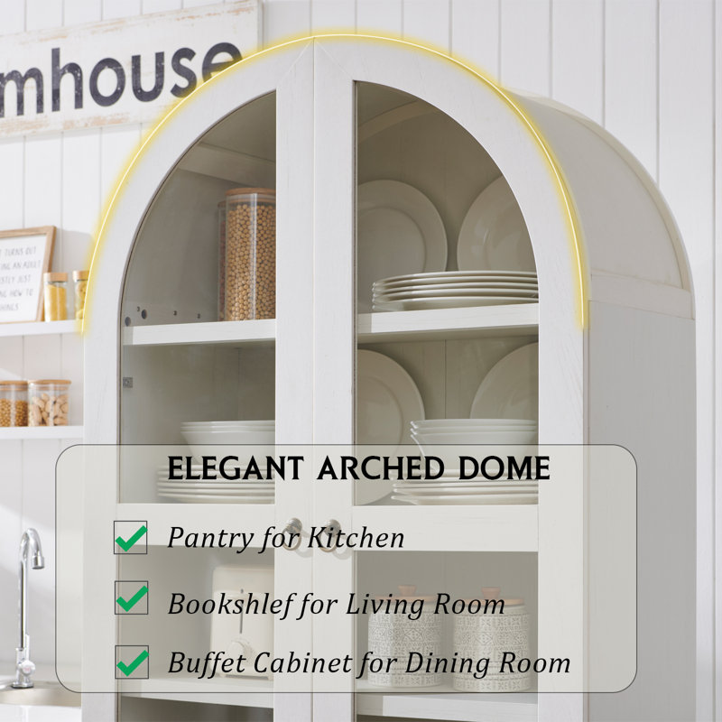 Cardentey Arched Storage Cabinet, White