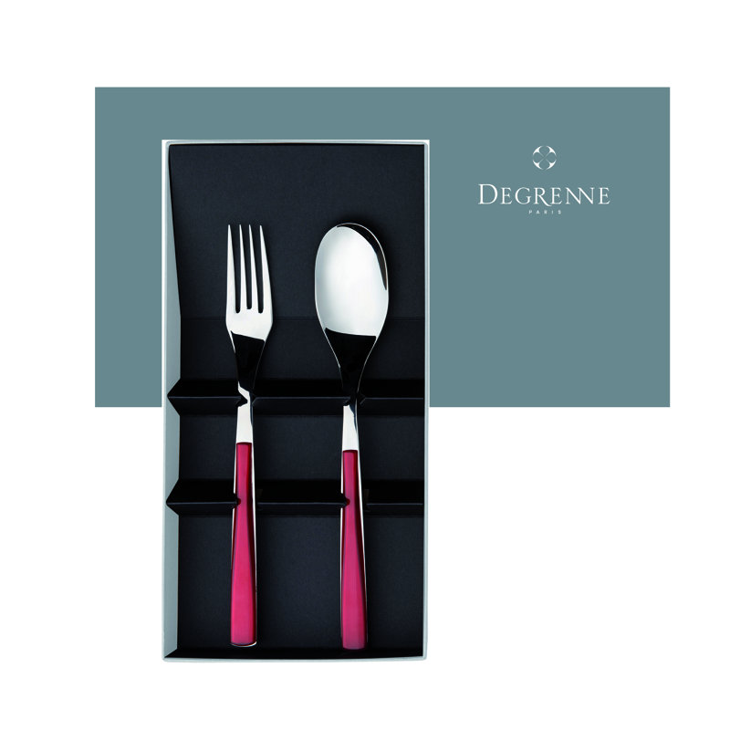 Stainless Steel Red Handle 2-Piece Cutlery Set