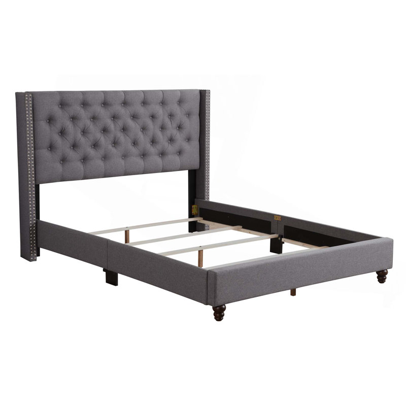Lit chic chic pour les espaces modernes, gris, Grand