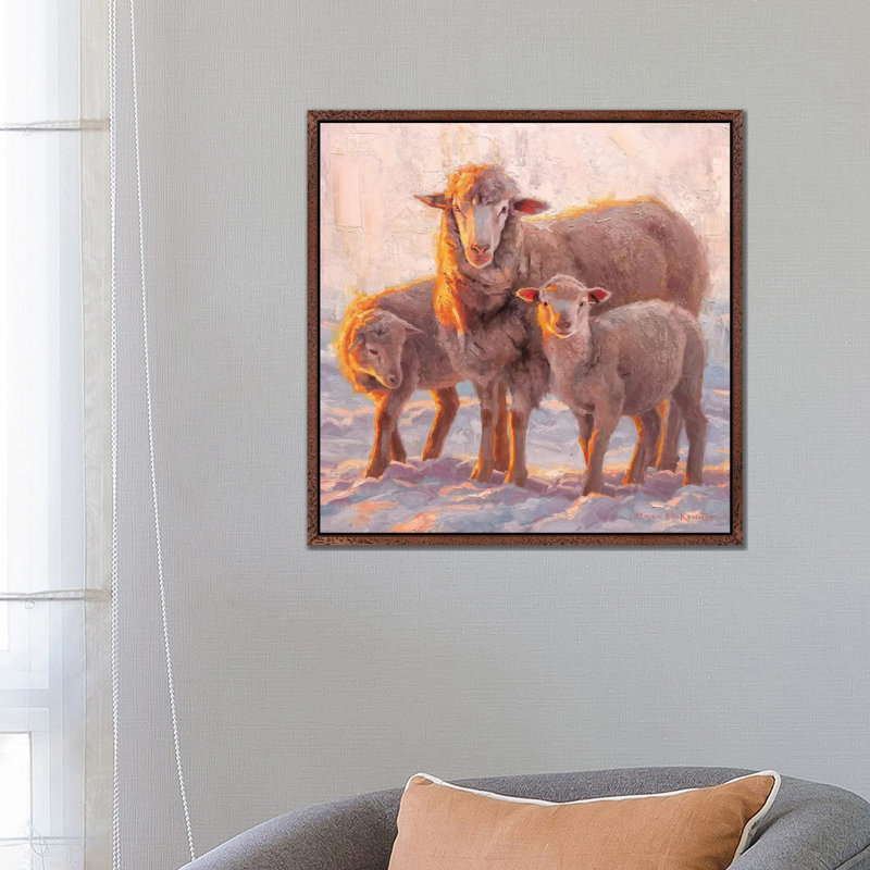 Sundown by Mark McKenna - Painting on Canvas, 66.04cm H x 66.04cm W x 3.81cm D, Classic Brown Wood Framed