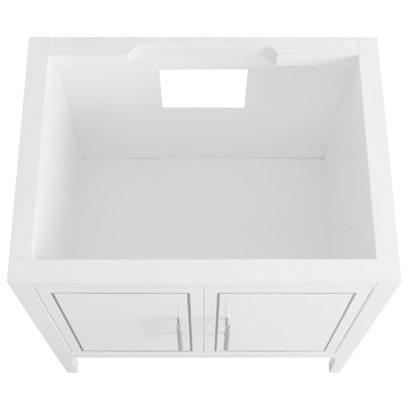 Province 30" Freestanding Standard Single Bathroom Vanity with Top, White, Silver