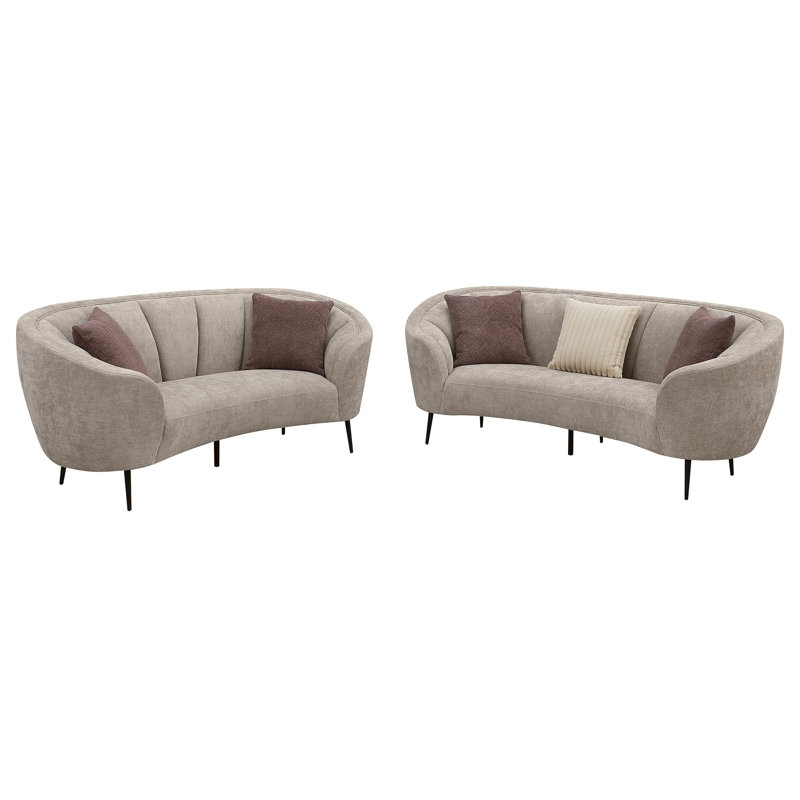 Ensemble de canapé rembourré beige 2 pièces