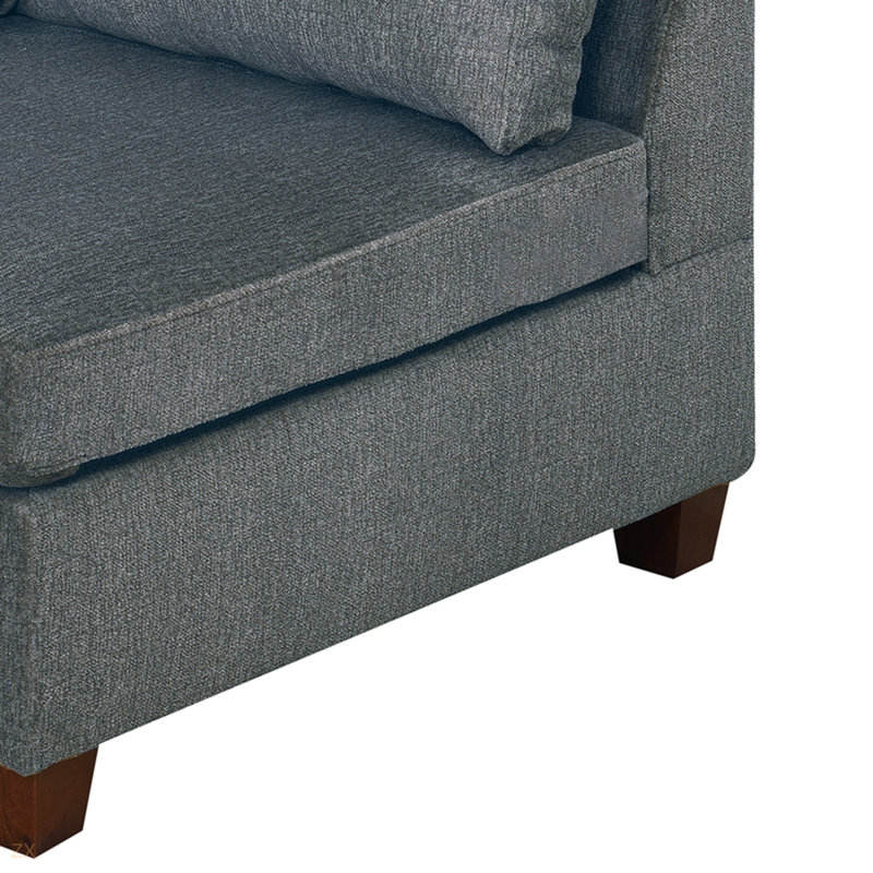 MODULAR SET - Chenille Fabric Sectional Sofa, Gray Chenille