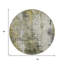 Tapis extérieur rond lavable abstrait 8 pi étain