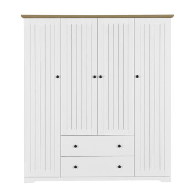 Armoire penderie 68,5 "à 4 portes et 2 tiroirs