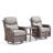 Wickes 3 Piece Patio Set Outdoor Wicker Glider Rocking And Swivel Chairs With Cushions-110860486-110860485