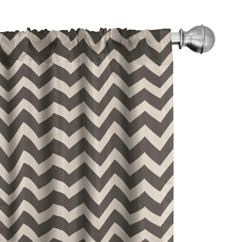 Simplistic Zigzags Chevron Semi-Sheer Rod Pocket Sliding Panel, 28" x 63"