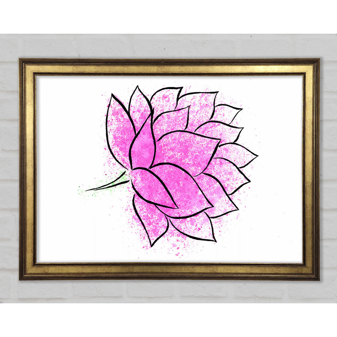 Gerahmtes Wandbild Pink Lotus Flower 1