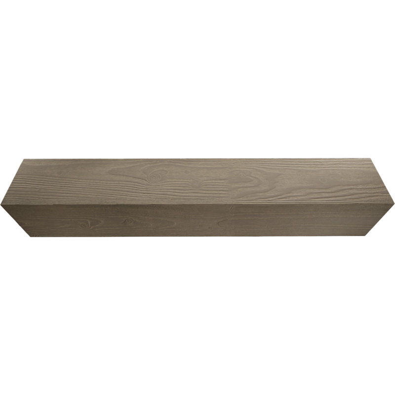 Poutre de plafond à 3 côtés en faux bois Endurathane sablé (poutre en U), H 8 po x l 4 po, Taupe rustique, 10 pi L