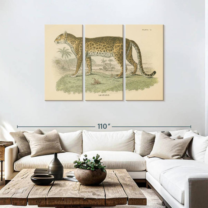 Brampt Graceful Vintage Leopard, 48" H x 74" W