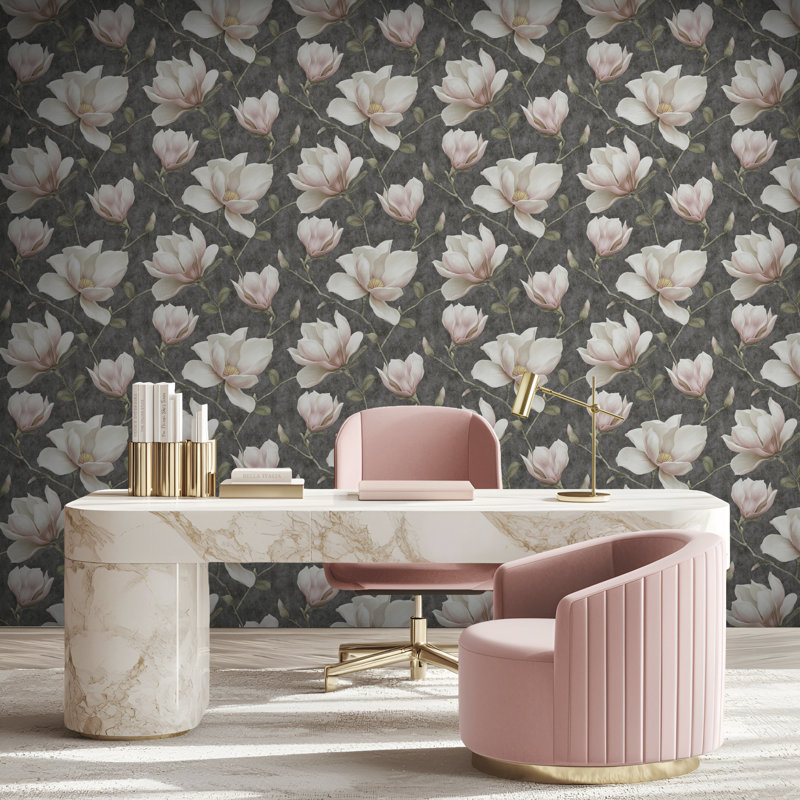 Papier peint Grand Magnolia, Noir