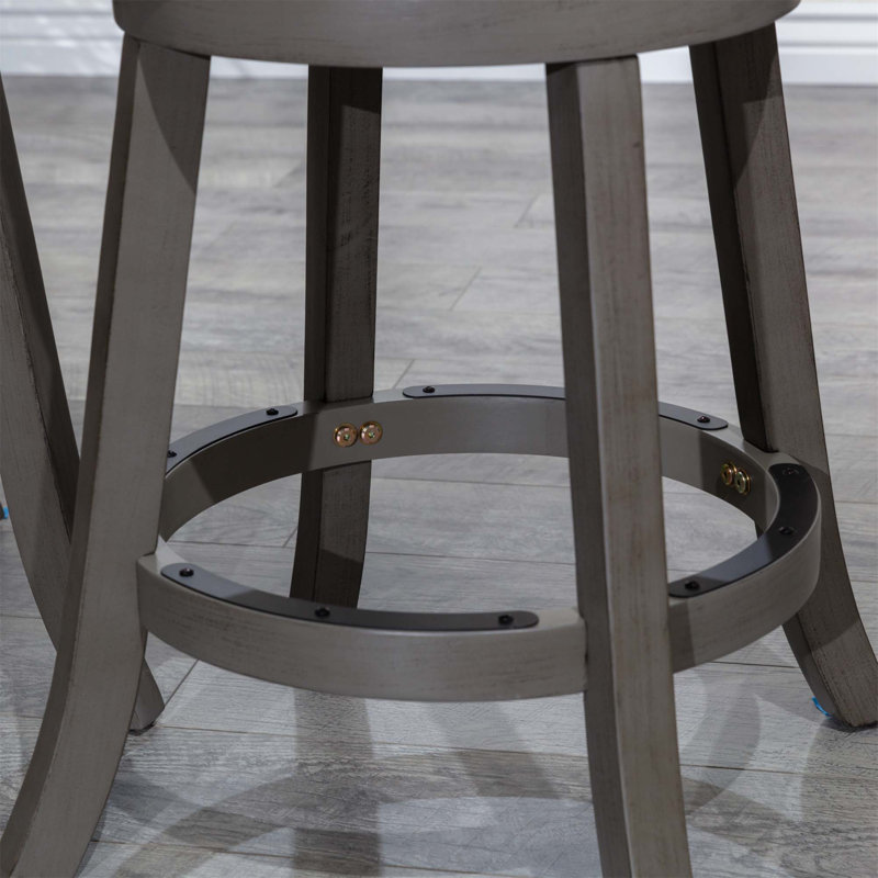 Counter Stool, Fabric Seat, Weathered Grey, Weathered Grey