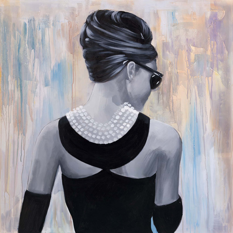 « audrey hepburn »-impression sur toile tendue, H 24 po x l 24 po x P 1,5 po