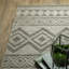 Tapis intérieur / extérieur gris en polypropylène tissé à la machine Jhor-1091324667