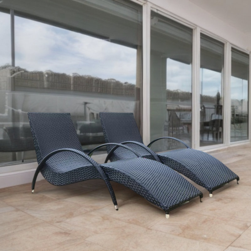 Chaise longue d'extérieur, Noir