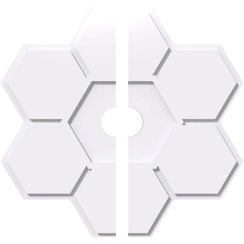 Médaillon de plafond contemporain en PVC de qualité architecturale Daisy, H 1 po x l 40 po x P 40 po