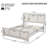 Sturdy Modern Farmhouse Bed Frame with Upholstered Headboard and Solid Platform