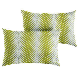 New Sunbrella 2023 Striped Sunbrella® Indoor/Outdoor Lumbar Throw Pillow (Set of 2)