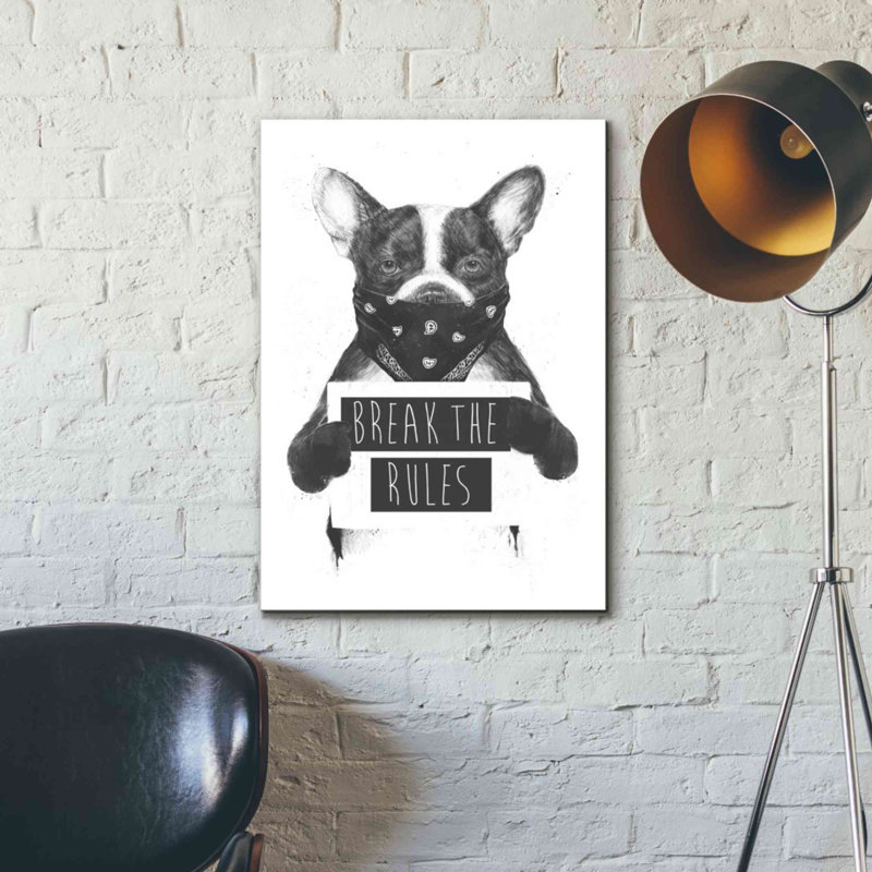 «Rebel Dog» par Balazs Solti, art mural sur toile, H 26 po x l 18 po x P 0,75 po