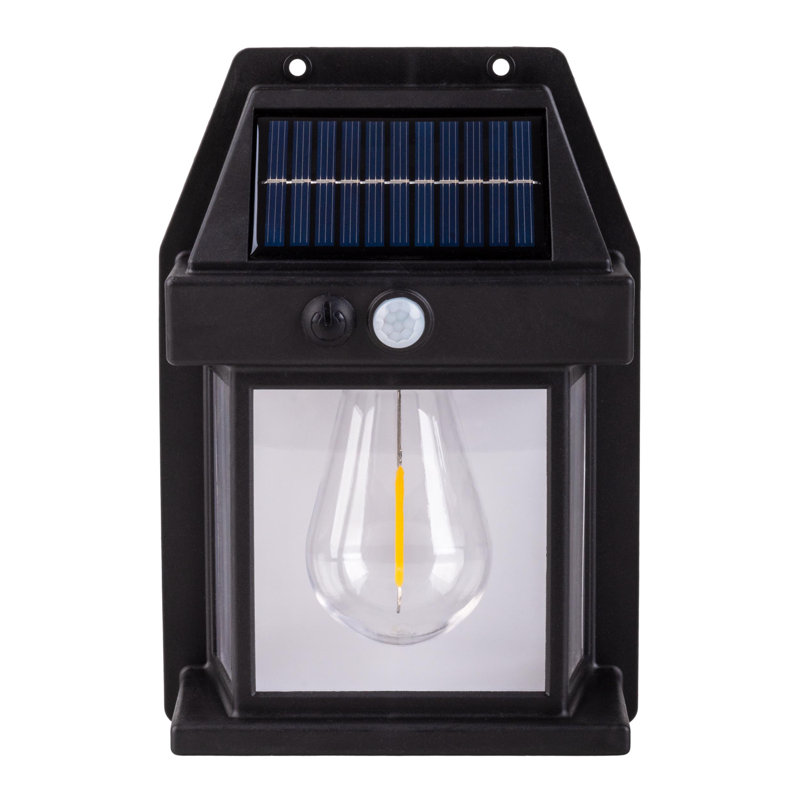 Reisy Matte Black 17cm H Solar Powered Integrated LED Outdoor Sconce with Dusk to Dawn