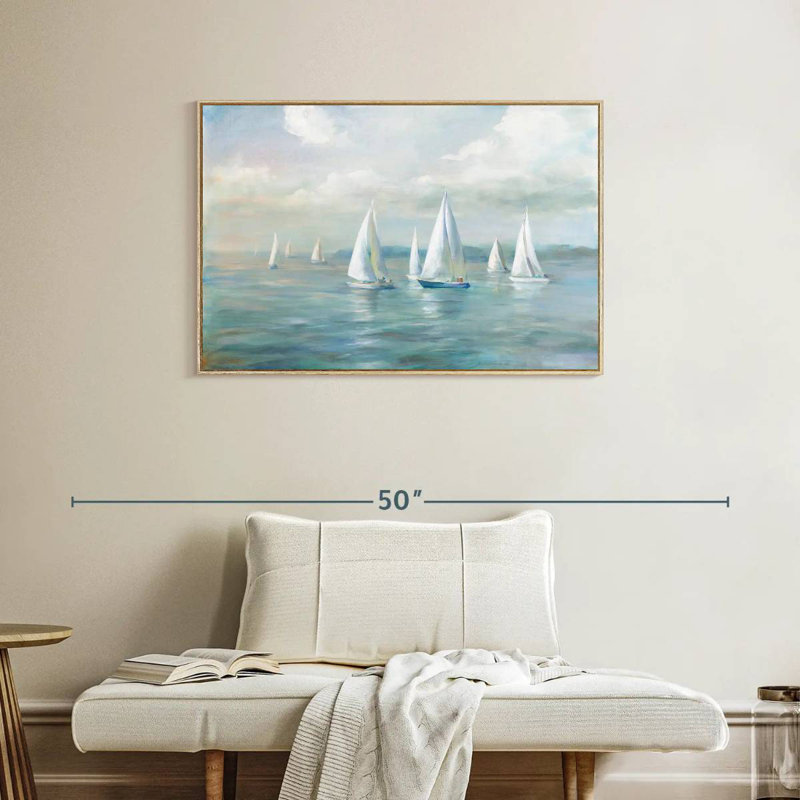 En route pour l'océan, Cadre flottant en bois naturel, 37 po x 25 po