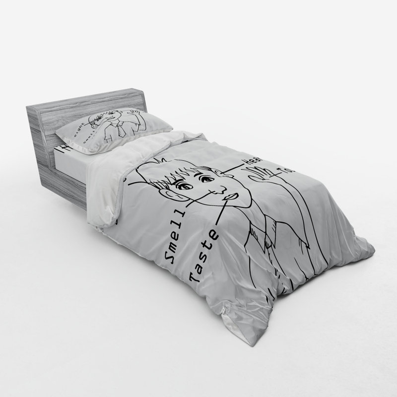 Ensemble de housse de couette éducatif, Housse de couette simple + 6 pièces supplémentai