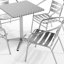 Amadea Square Aluminum Dining Table and 4 Slat Back Chairs Set-205279146-205279145