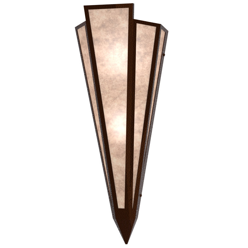 2 - Light Flush Mounted Sconce, Sepia Brown, Silver, Mica