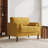 Iliana Upholstered Yellow Corduroy Square Arm Tufted Club Chair with 2 Pillows-1429064848