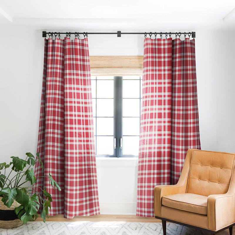 Ewell Cheery Checks 1pc Blackout Window Curtain Panel, 50" W x 84" L