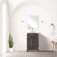 Meuble-lavabo en chêne brun - comptoir et miroir en acrylique inclus L 20 po x P 18 po avec compartiment de rangement supérieur